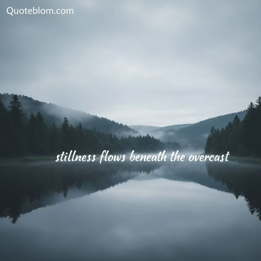 Calm and Reflective Cloudy Weather Captions