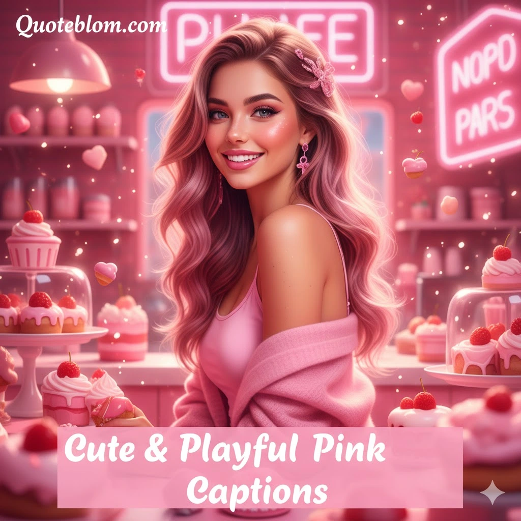 Cute & Playful Pink Captions