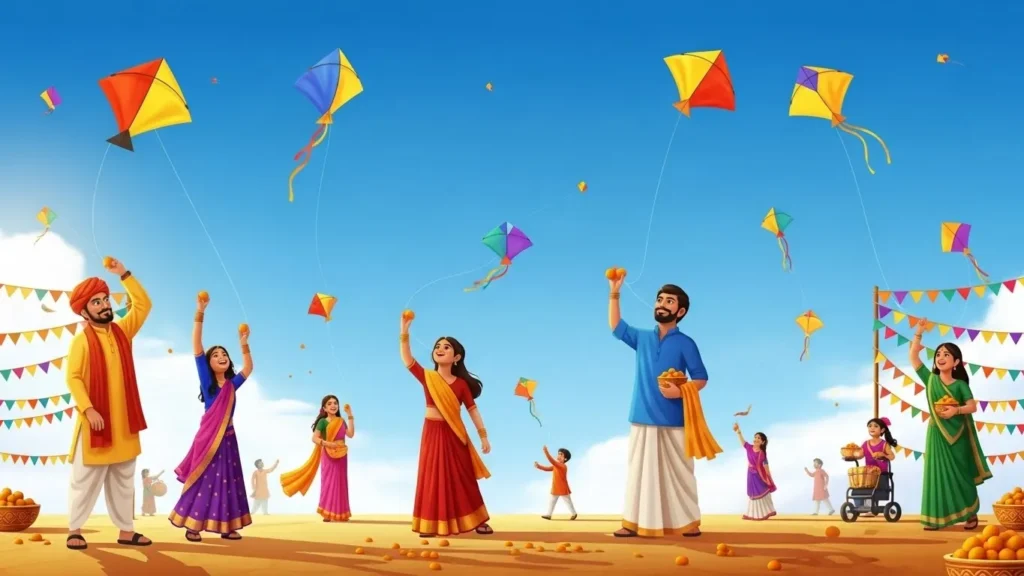 Festival and Makar Sankranti Kite Captions