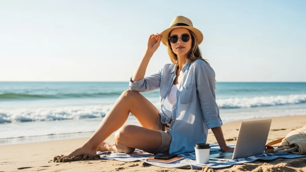 Trendy Short Beach Captions for Stylish Entrepreneurs