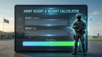 height and weight calculator army